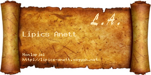 Lipics Anett névjegykártya